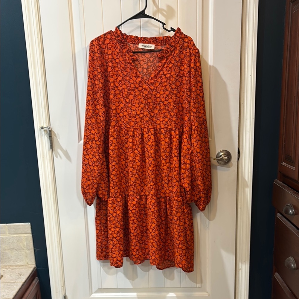 Knox Rose Orange Long Sleeve Dress